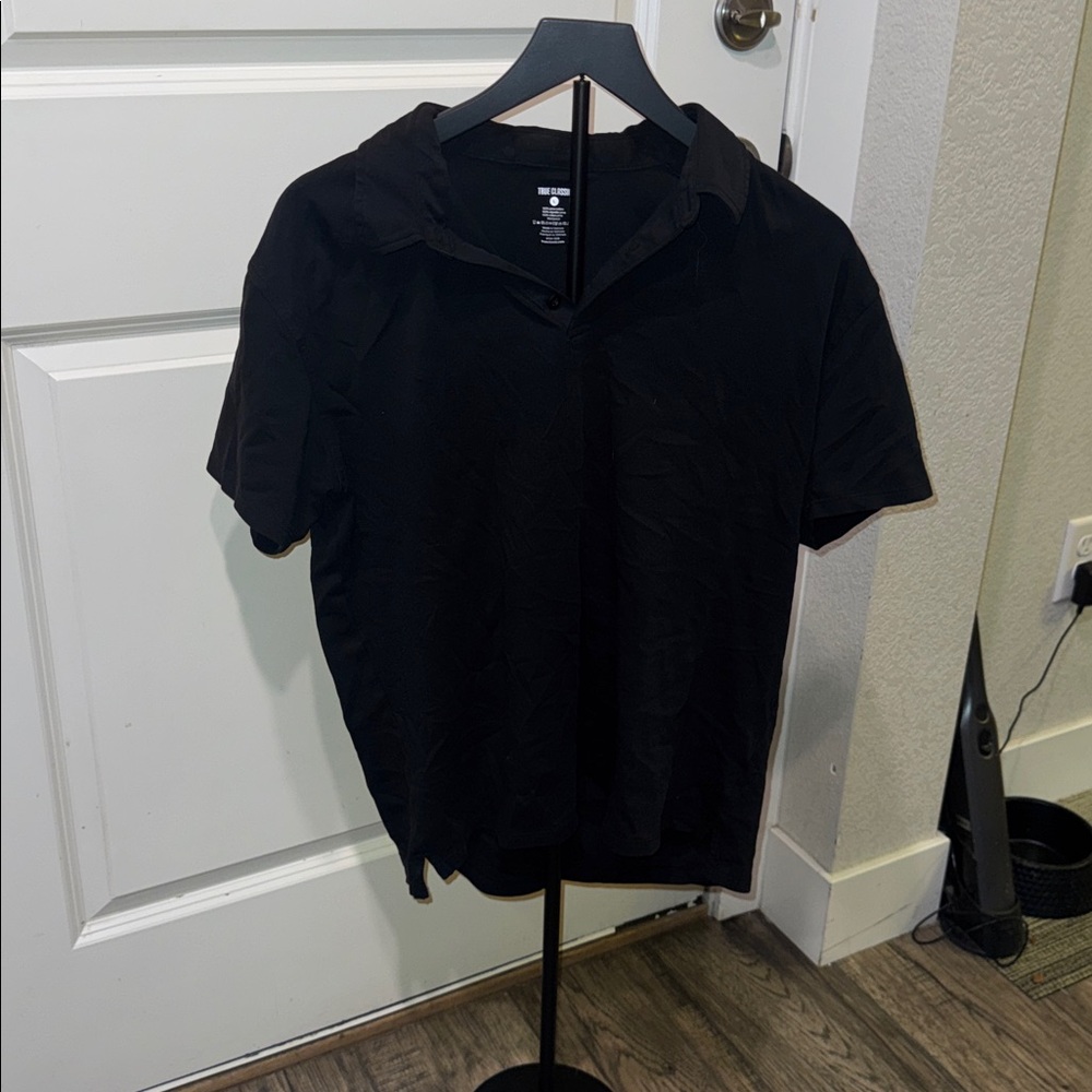 True Classic -  Men's Short Sleeve Collar Neck Classi Black